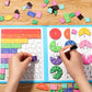 Hands-on learning with FractionHero – child placing magnetic fraction tiles and using the marker to explore equivalent fractions and percentages in a colourful visual layout.