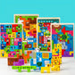 Chunky wooden animal puzzle with colourful safari creatures, designed to boost fine motor skills, logic and spatial thinking through play.