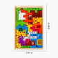 Animal-themed wooden puzzle with chunky pieces in bright colours, showing a completed layout of jungle animals – promotes fine motor skills, logical thinking and colour recognition.
