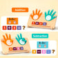 TallyTots maths toy showing addition and subtraction with hands and wooden number blocks – Montessori-inspired early learning tool