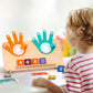 Child learning basic addition with wooden hand counting board – Montessori-inspired maths toy for number sense and hands-on learning